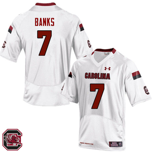 Men South Carolina Gamecocks #7 Korey Banks College Football Jerseys Sale-White